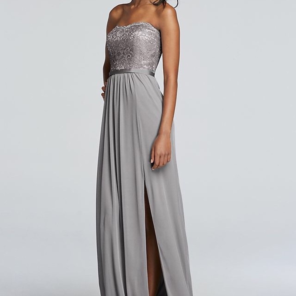 David’s bridal strapless dress